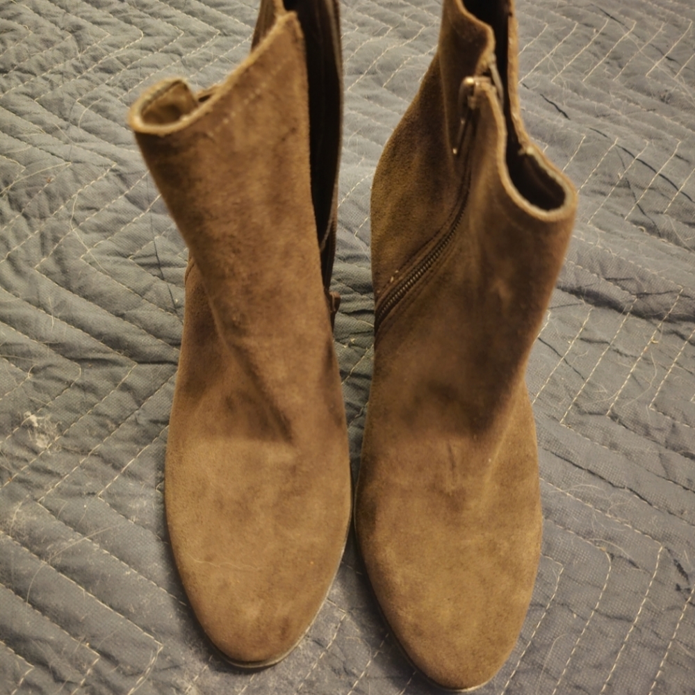 Nine West Taupe Suede Ankle Boot